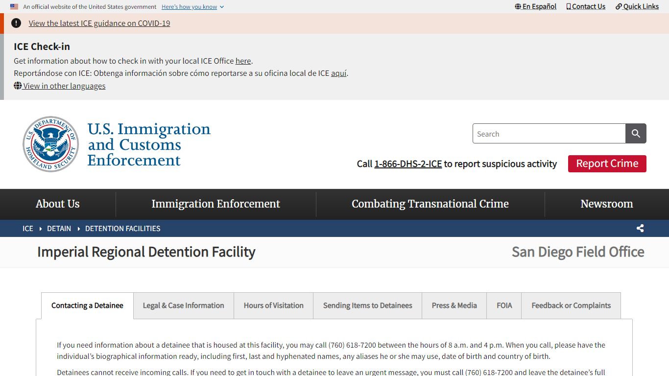Imperial Regional Detention Facility | ICE